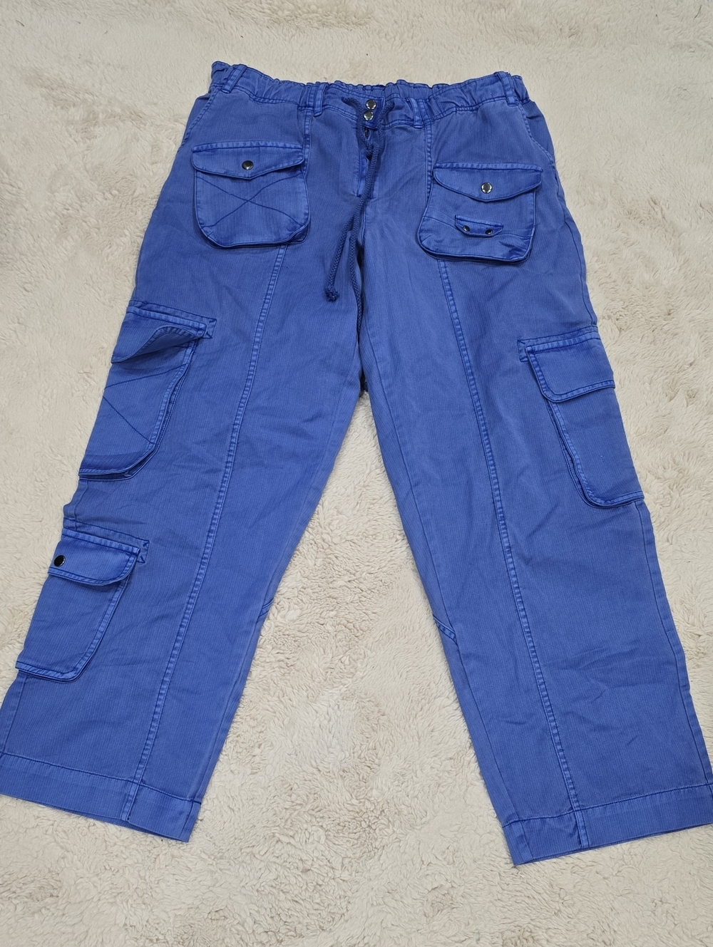 Free People Women's Royal Blue Cargo Pants
